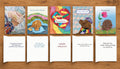 Brown Dog Ink Get Well Quick collection showing five illustrated get-well greeting card fronts with their interior messages, original artwork by Susan J. York.